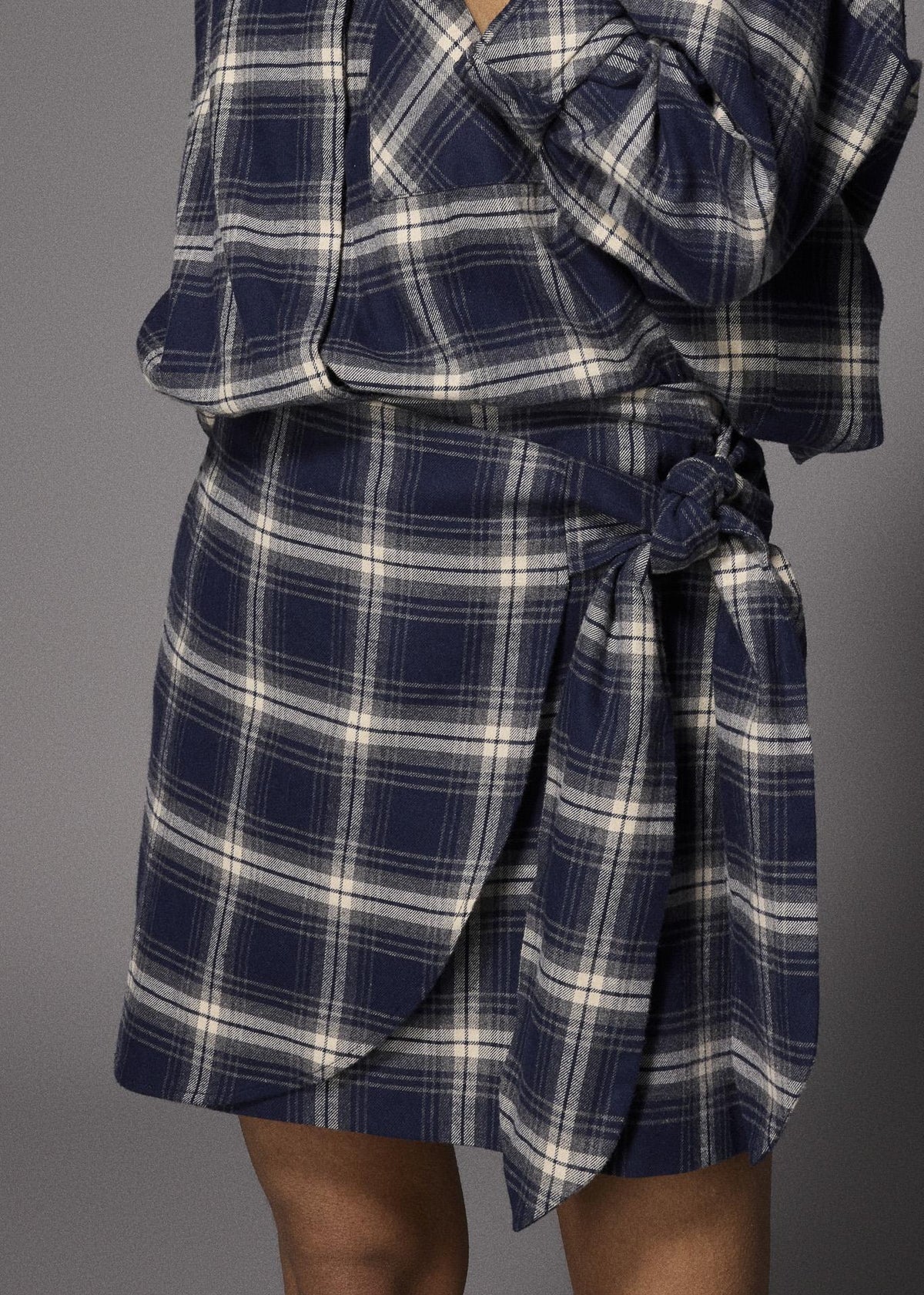 Lalotti Dover flanellen minirok - Navy Checks