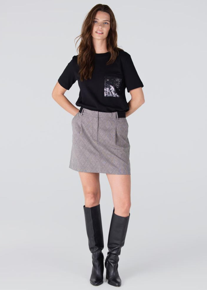 Jansen Amsterdam Dani rokje met logo tailleband | Kaki