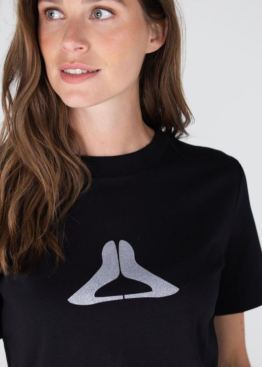 Jansen Amsterdam Lola t-shirt met logo | Zwart