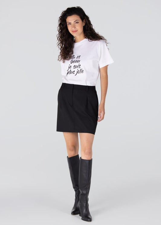 Jansen Amsterdam Candy rokje met logo tailleband | Zwart