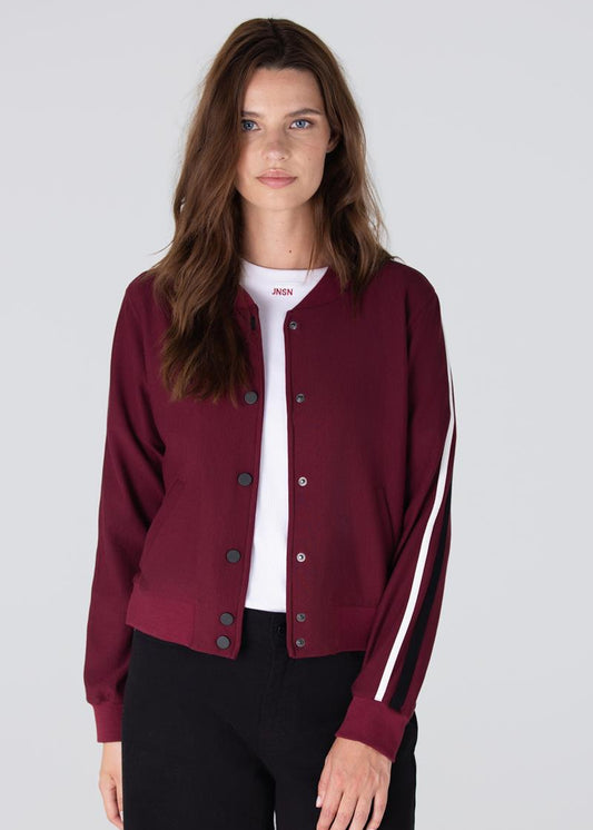 Jansen Amsterdam Jackie jasje met biezen | Donkerrood