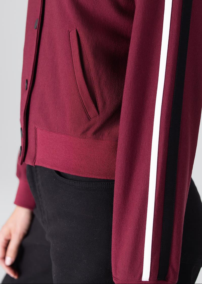 Jansen Amsterdam Jackie jasje met biezen | Donkerrood