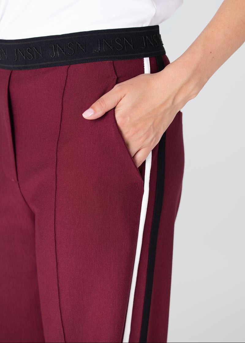 Jansen Amsterdam Joy pantalon met accentbiezen | Donkerrood