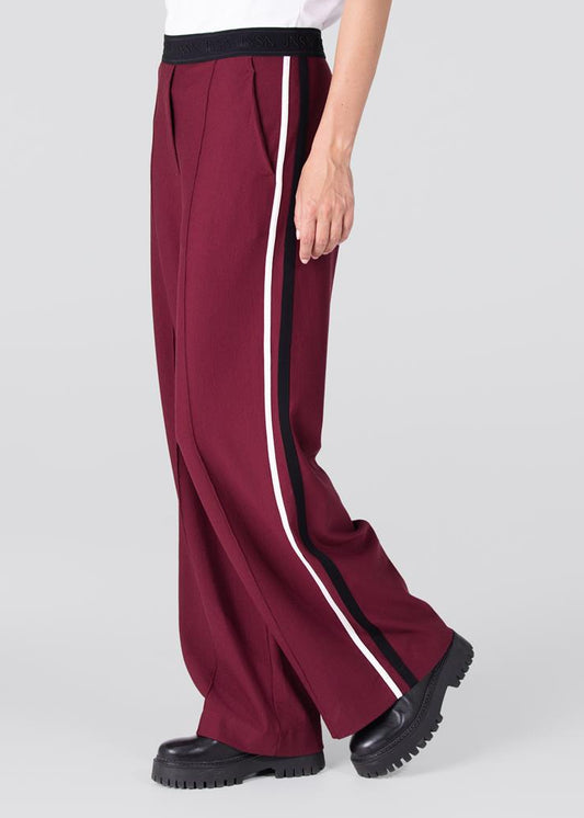 Jansen Amsterdam Joy pantalon met accentbiezen | Donkerrood