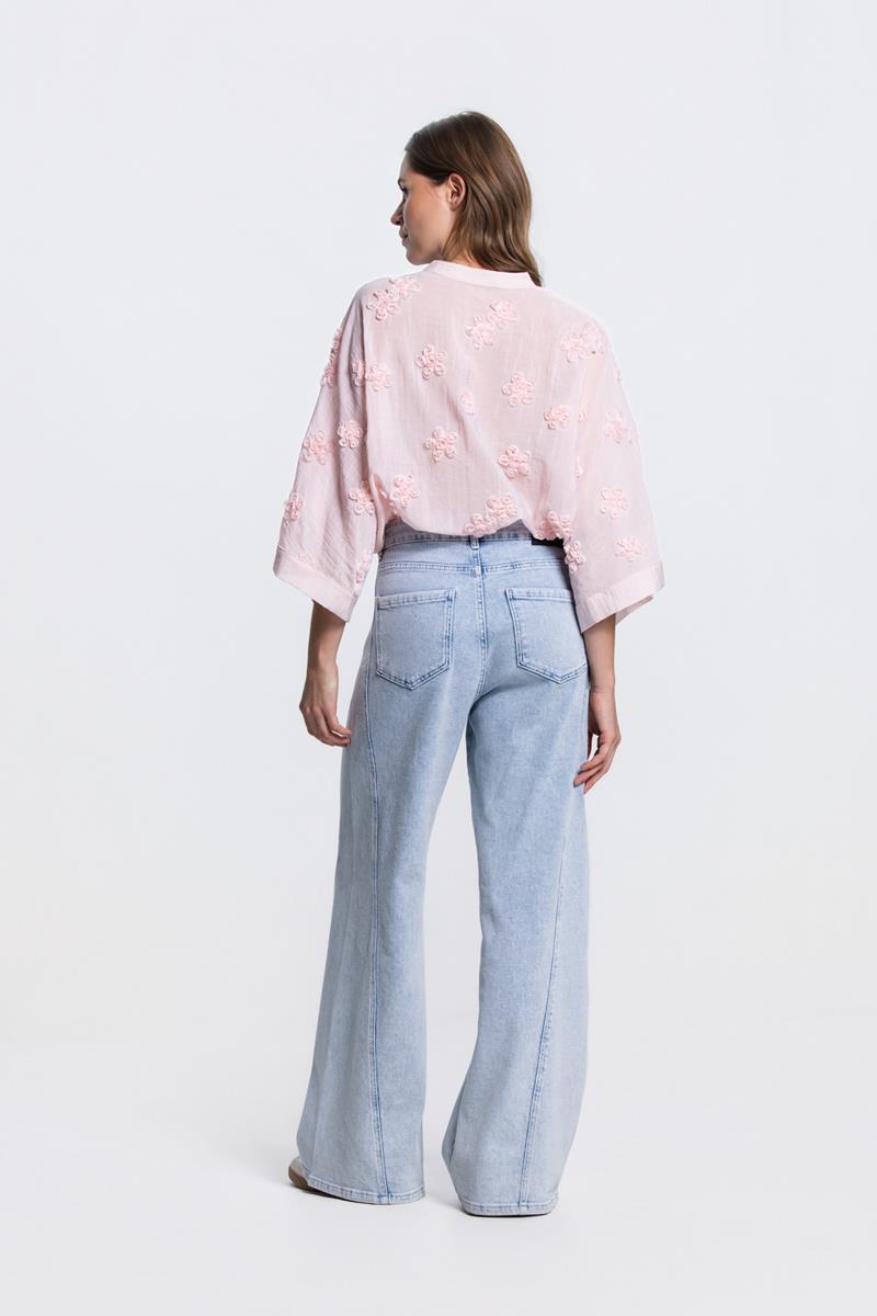 Jansen Amsterdam Marney kimono model blouse in Lichtroze