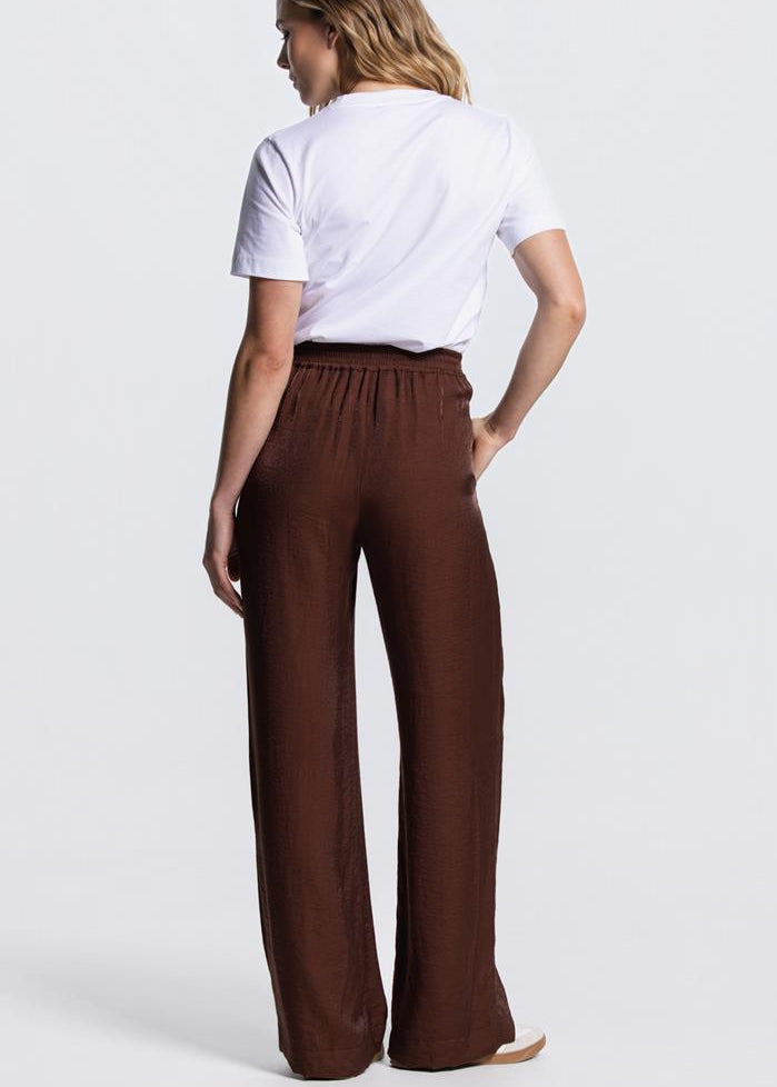 Jansen Amsterdam Pippa wide leg pantalon in bruin