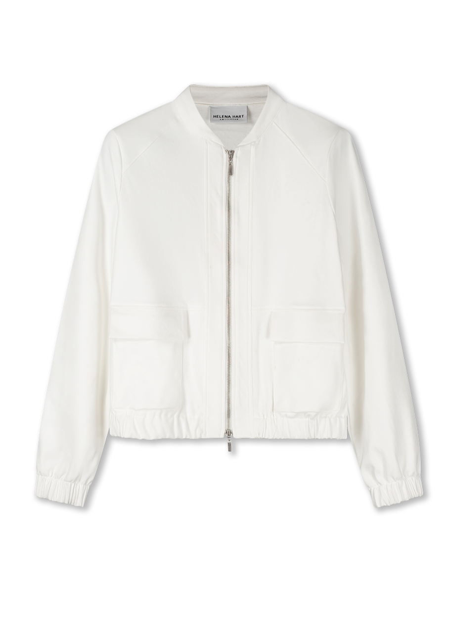 Helena Hart Amsterdam bomber biker ecru