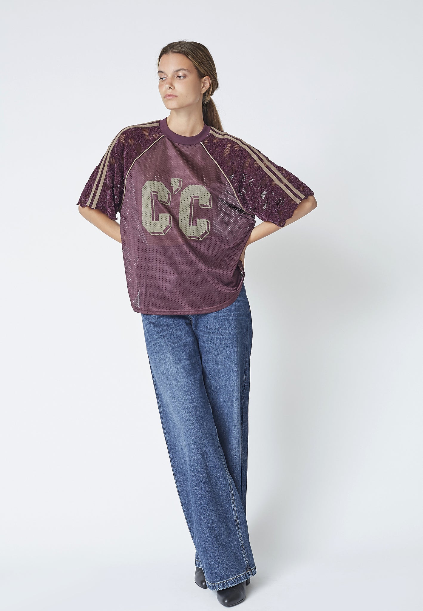 Co'couture TreyCC Lace Tee walnut
