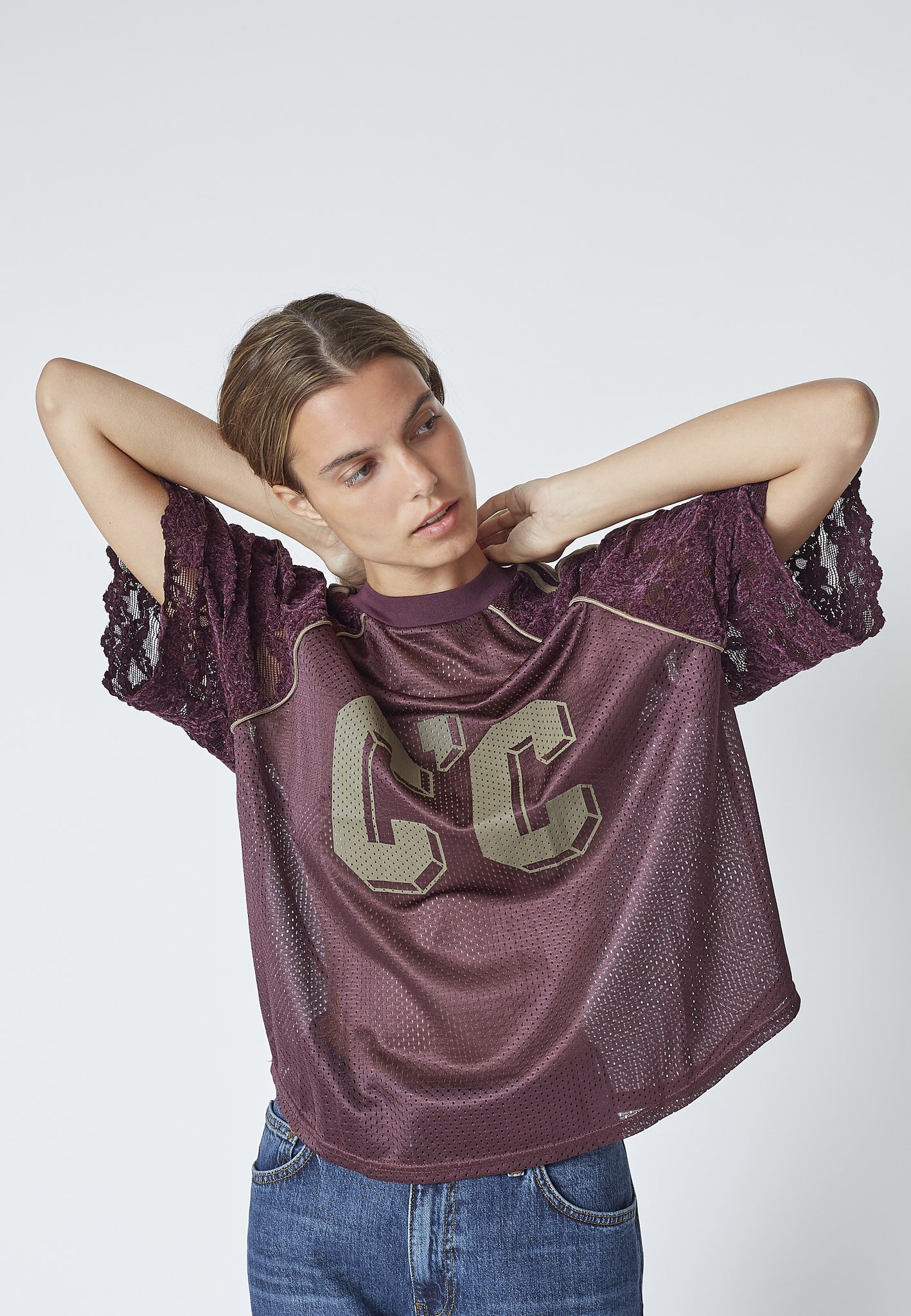 Co'couture TreyCC Lace Tee walnut