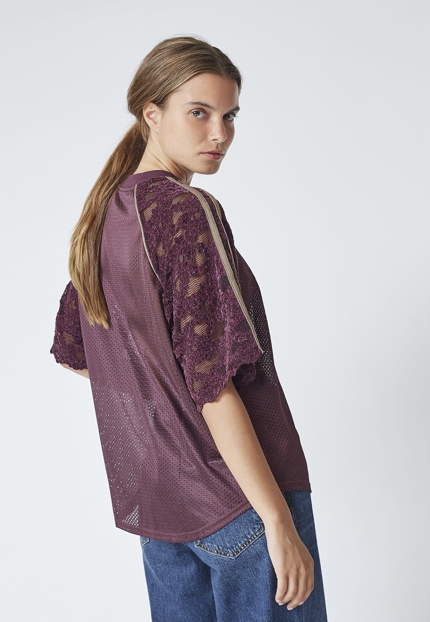 Co'couture TreyCC Lace Tee walnut