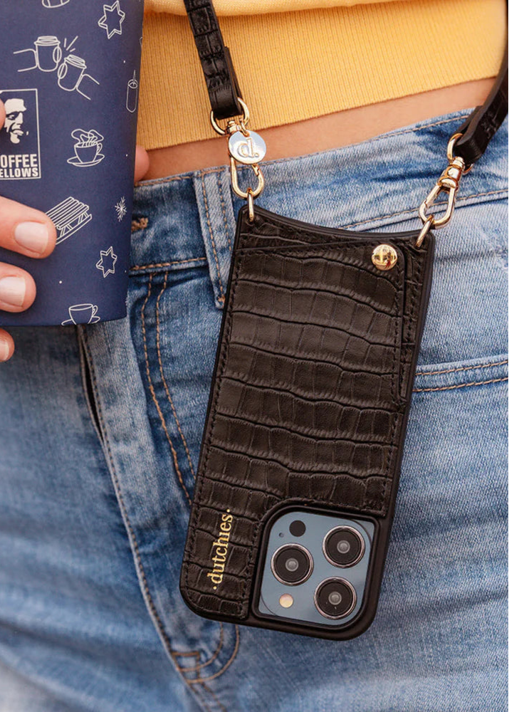 Dutchies Hoesje | Noir | Goud Iphone/Samsung