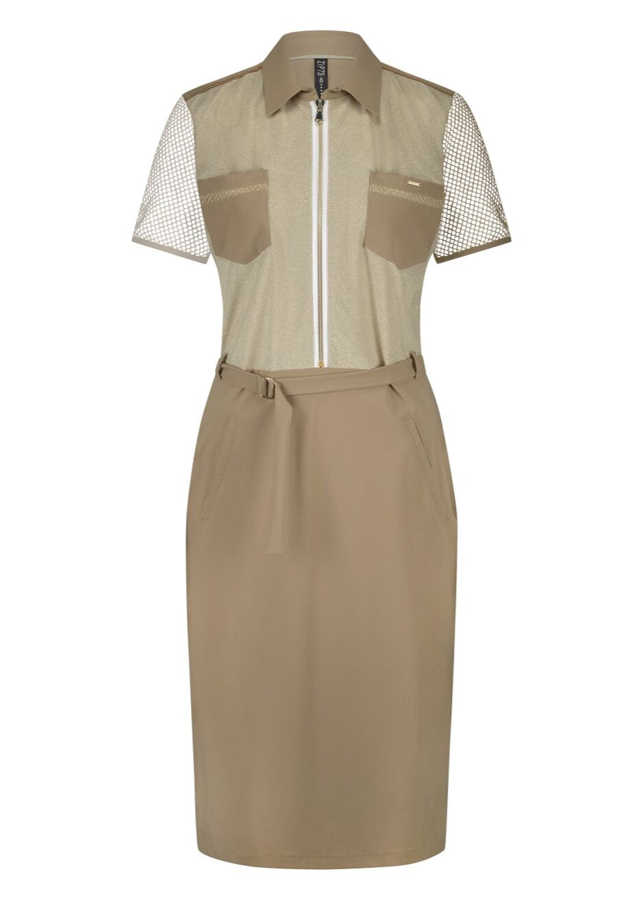Zip73 dress zipper mesh z25/128/03/710 Jurk 710 gold