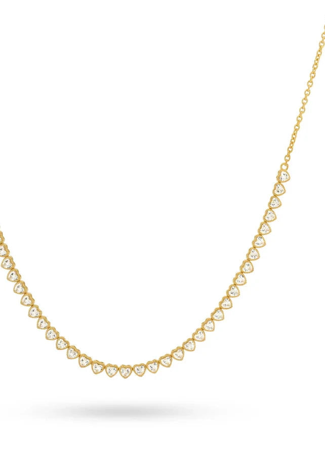 24Kae Necklace with heartshaped stones