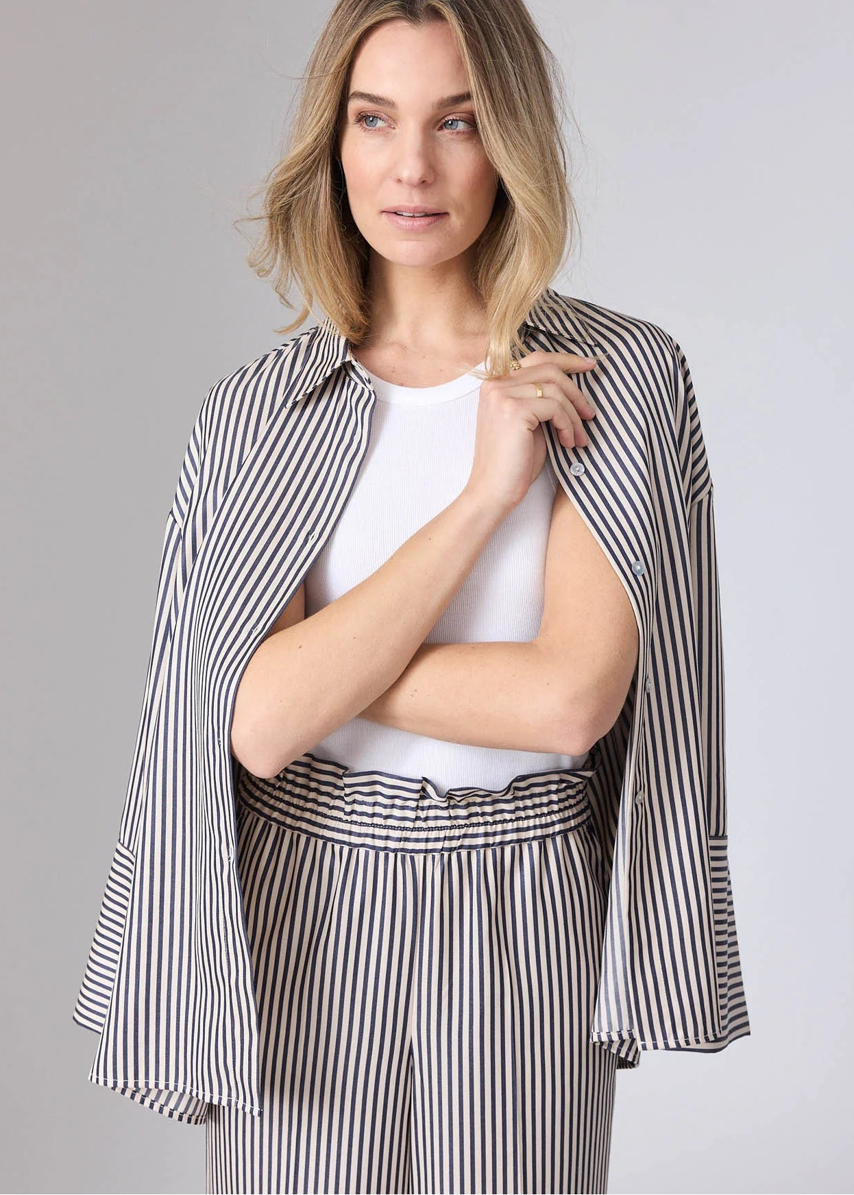 Corel Amsterdam Maeve Blouse Stripe Tencel