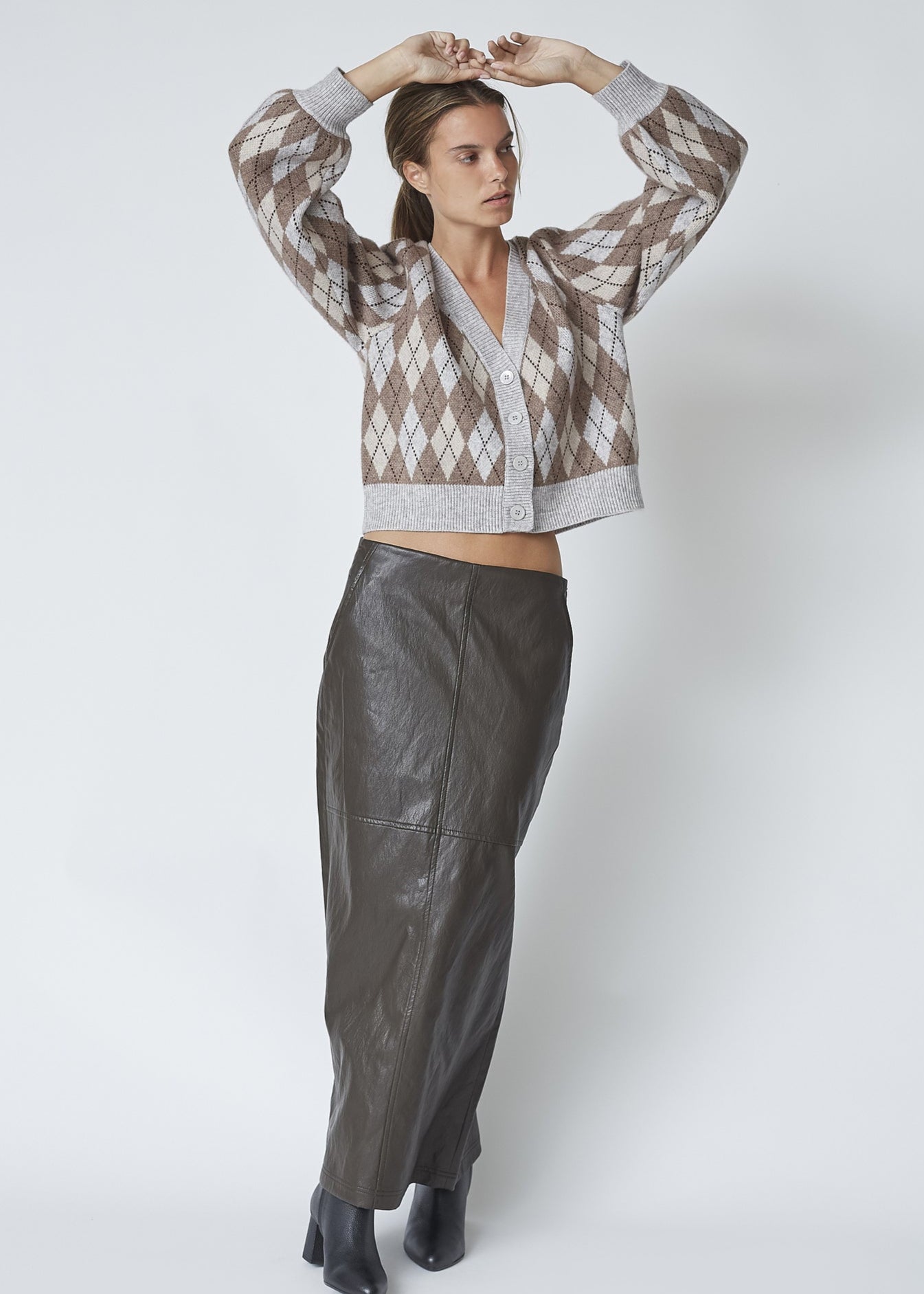 Co'Couture RowCC Check Cardigan