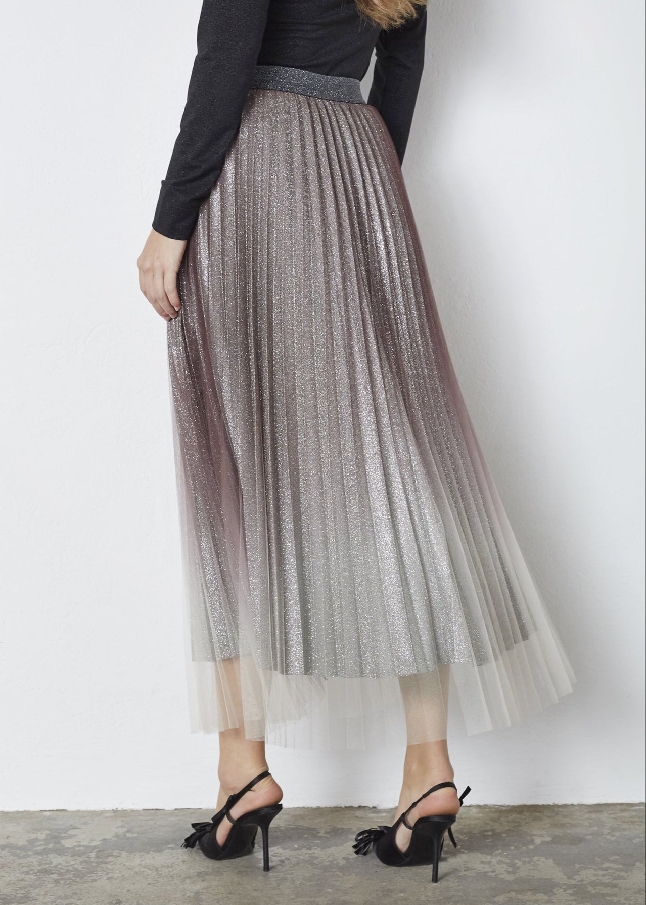 Co'Couture GlitterCC Plissé Skirt