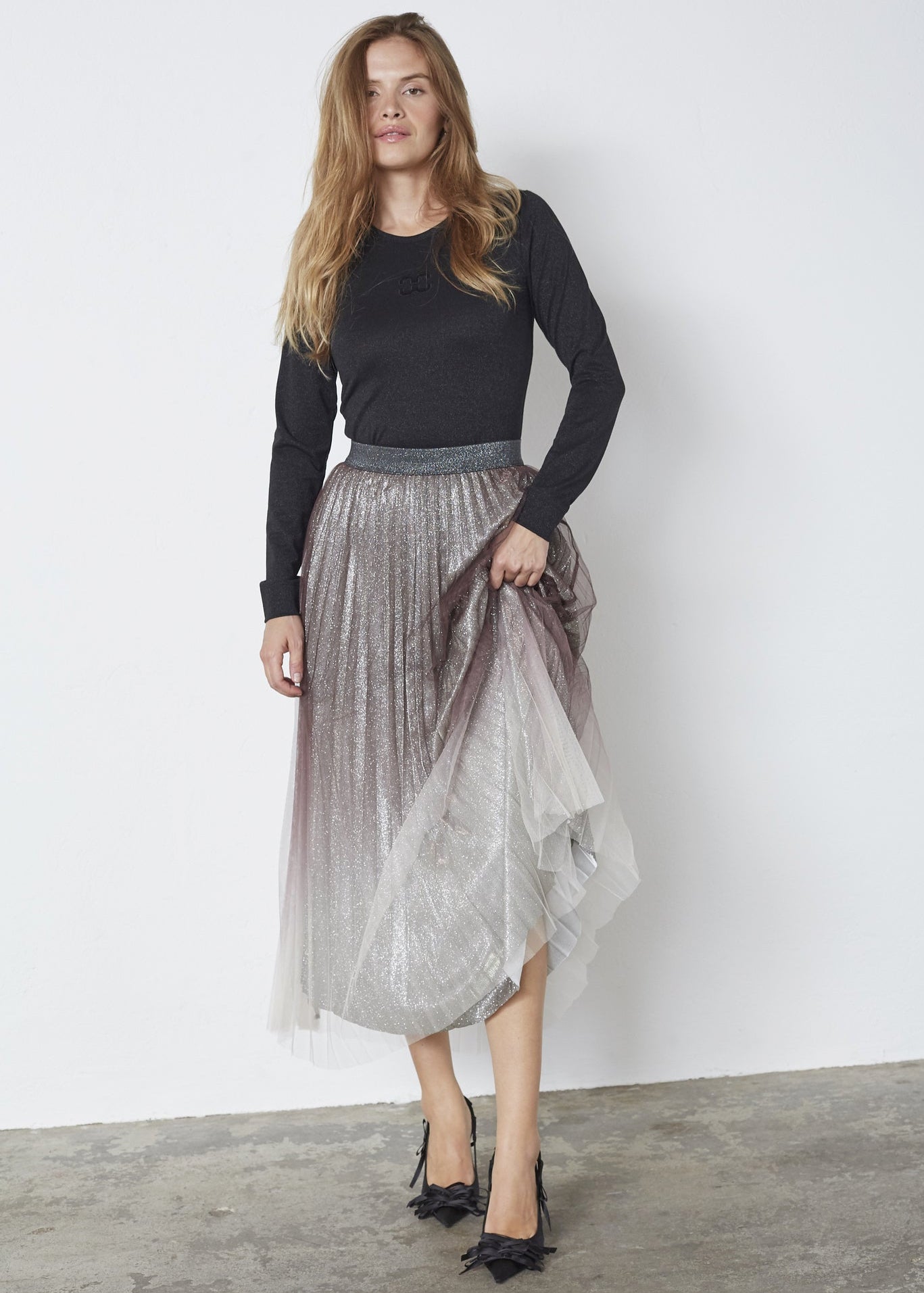 Co'Couture GlitterCC Plissé Skirt