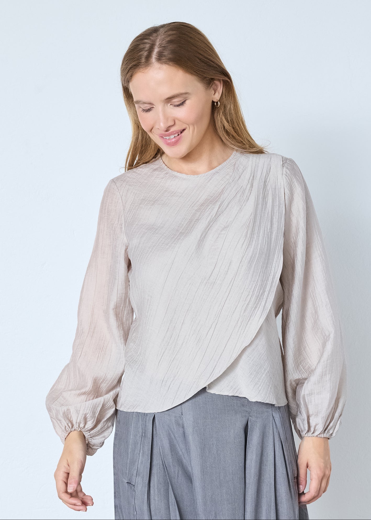 Co'Couture ConnyCC Drape Blouse Mink