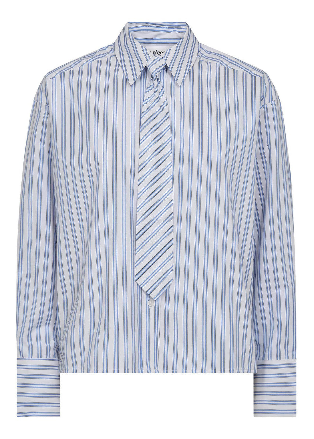 Co'Couture DevinCC Stripe Tie Shirt Blue