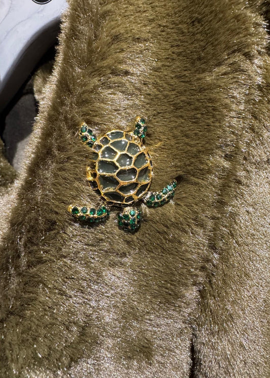 Label Dot Broche Schildpad Accessoire | Groen