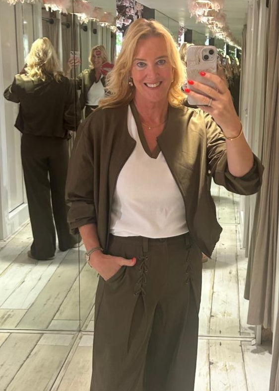 Co Couture LunaCC Balloon Zip Jacket military olive