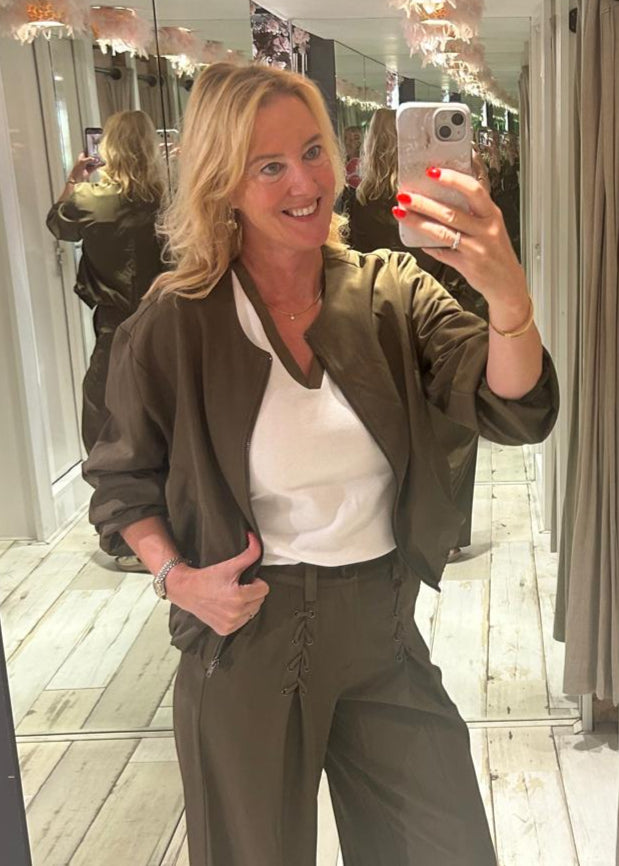 Co Couture LunaCC Balloon Zip Jacket military olive