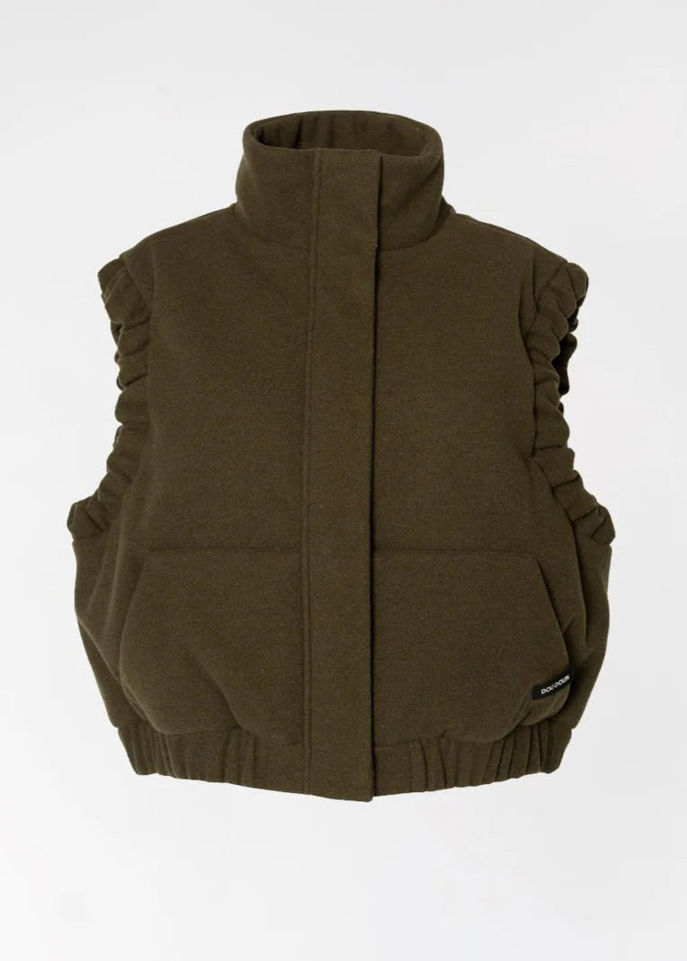 Dou Doun GALAXY DELUXE - cropped bodywarmer - Khaki