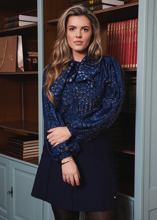 Accentil Liselot Livia Blouse - Navy Glam