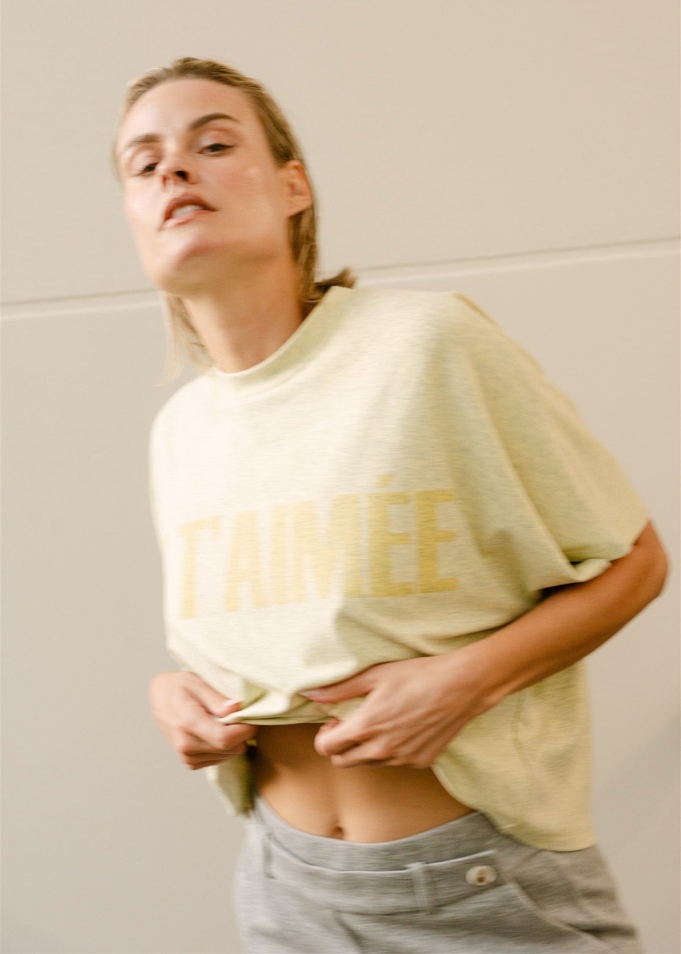 Aimee the Label BenjaminS6 tone-on-tone print shirt Yellow