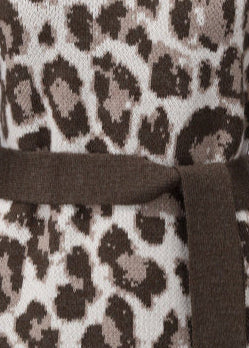 K-Design gebreide jurk met luipaard Brown B818