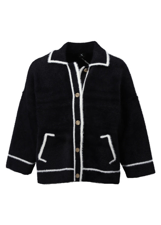 K-Design cardigan met knopen ecru B846