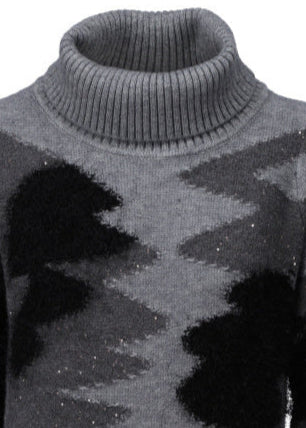 K-Design jurk met rolkraag ecru B863