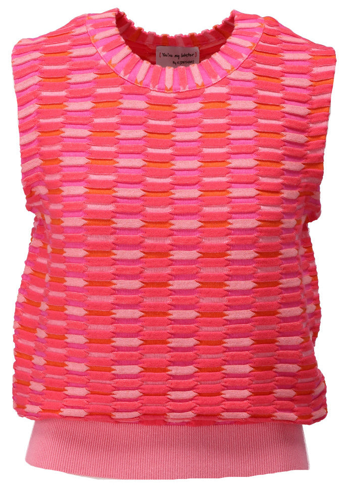 K-Design top in speciale brei Paradise pink C836L