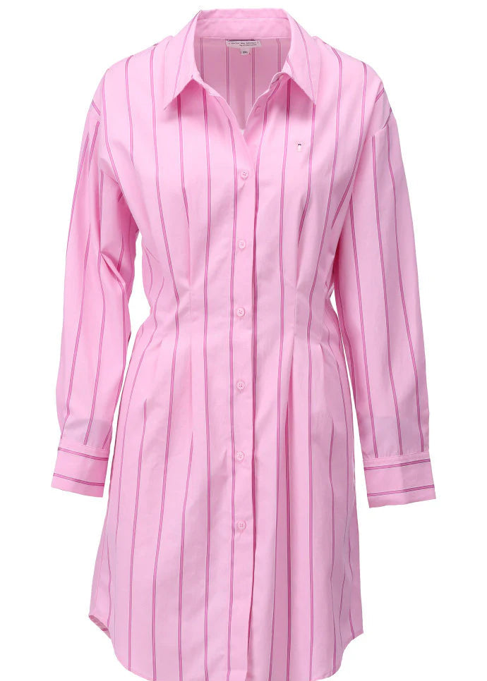 K-Design gecentreerde jurk met strepen pink 