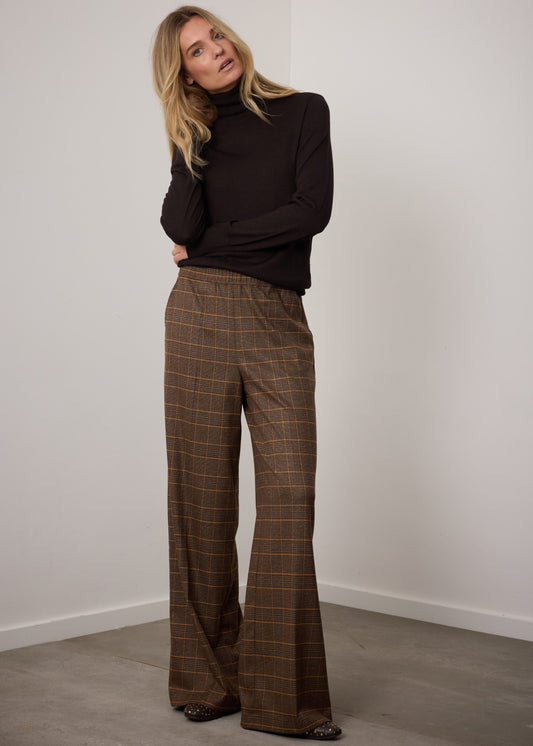 Corel Amsterdam nola pants check 23-chestnut