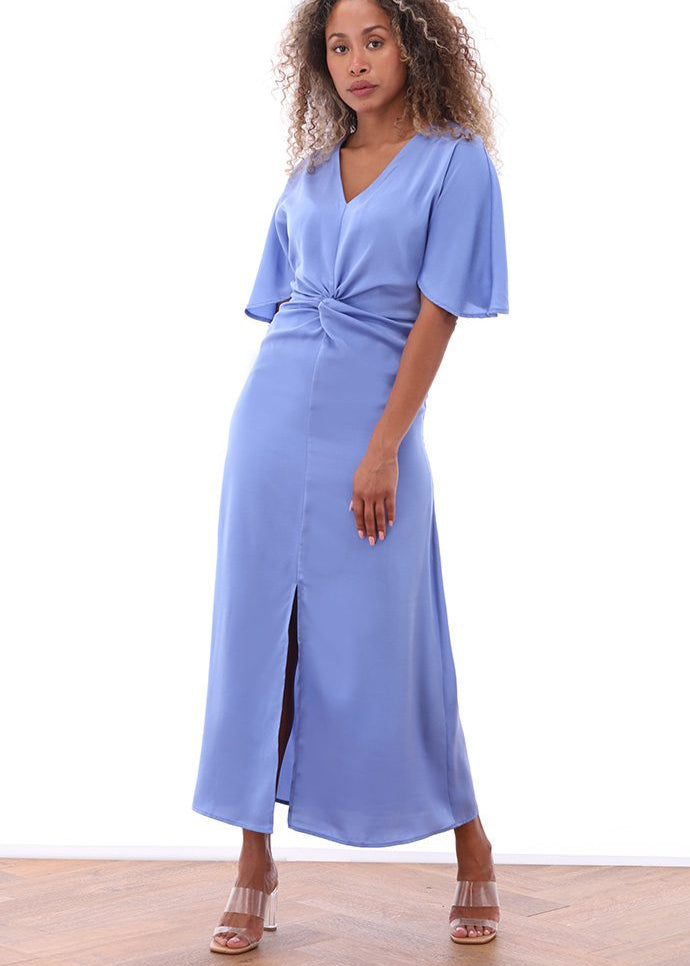K-Design Jurk V-hals Blue Bonnet A679