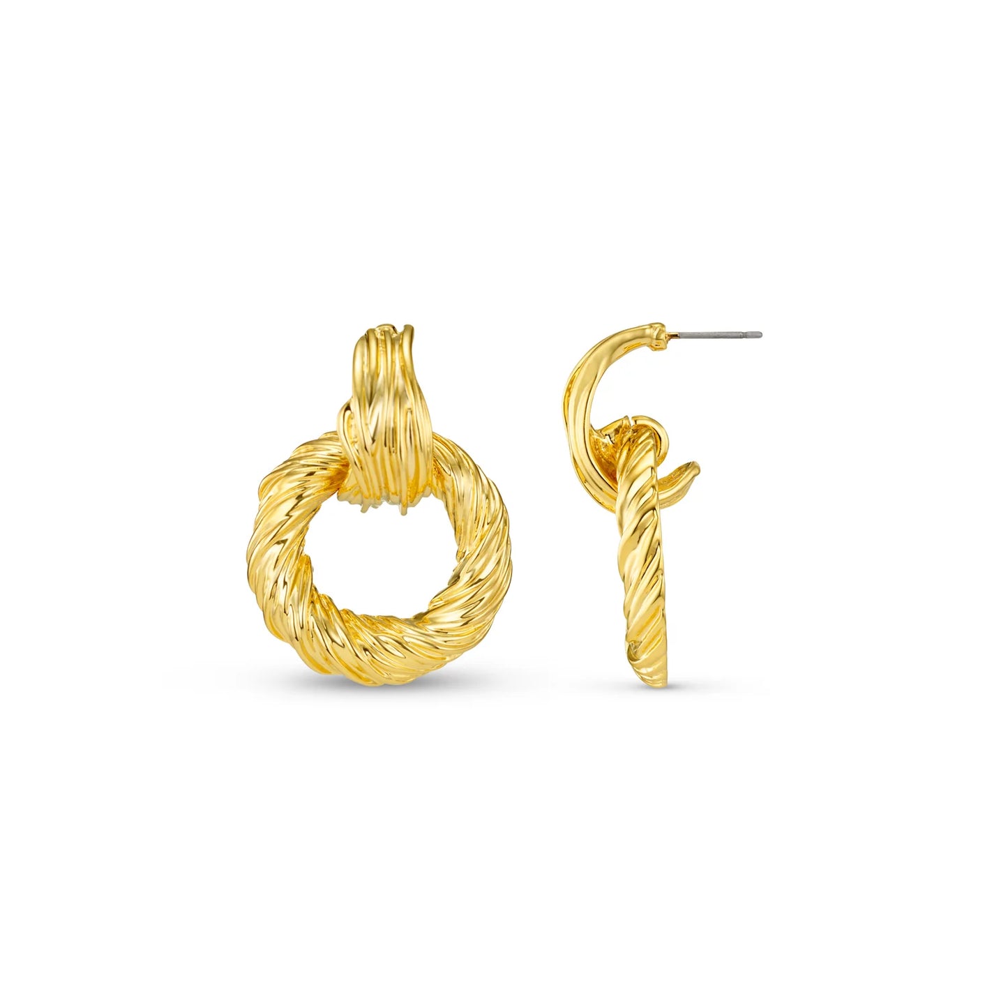 Statement Textured Door Knocker Earrings