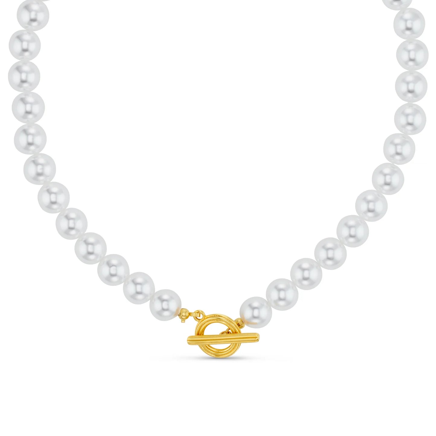 Orelia Statement Pearl T-Bar Necklace