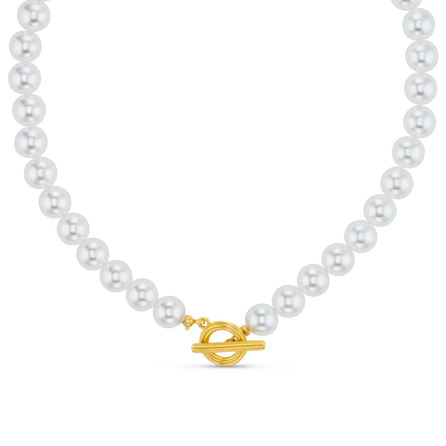 Orelia Statement Pearl T-Bar Necklace