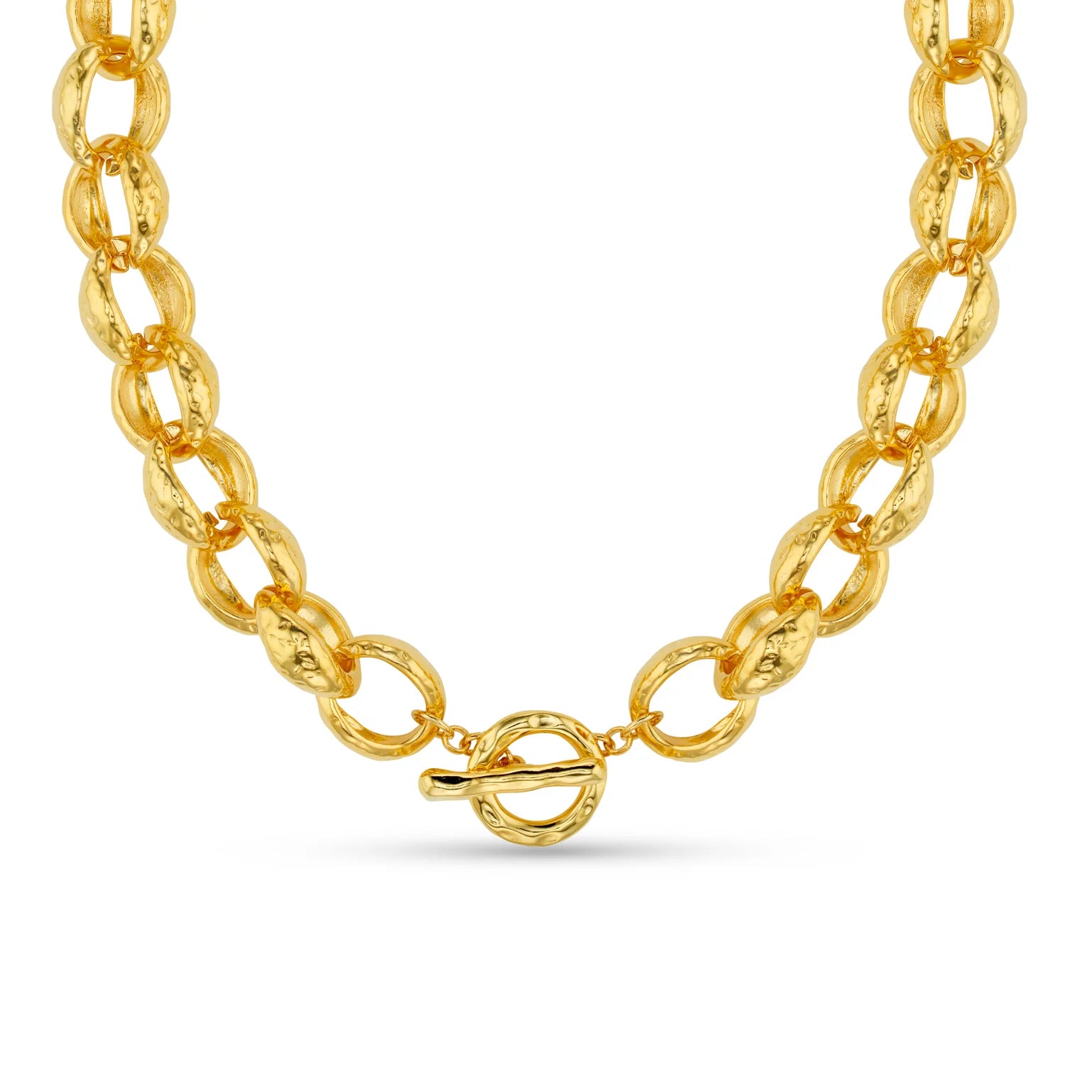 Orelia Textured Jumbo Link Necklace
