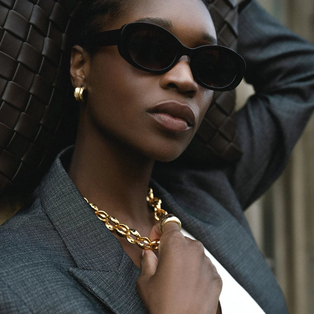 Orelia Textured Jumbo Link Necklace