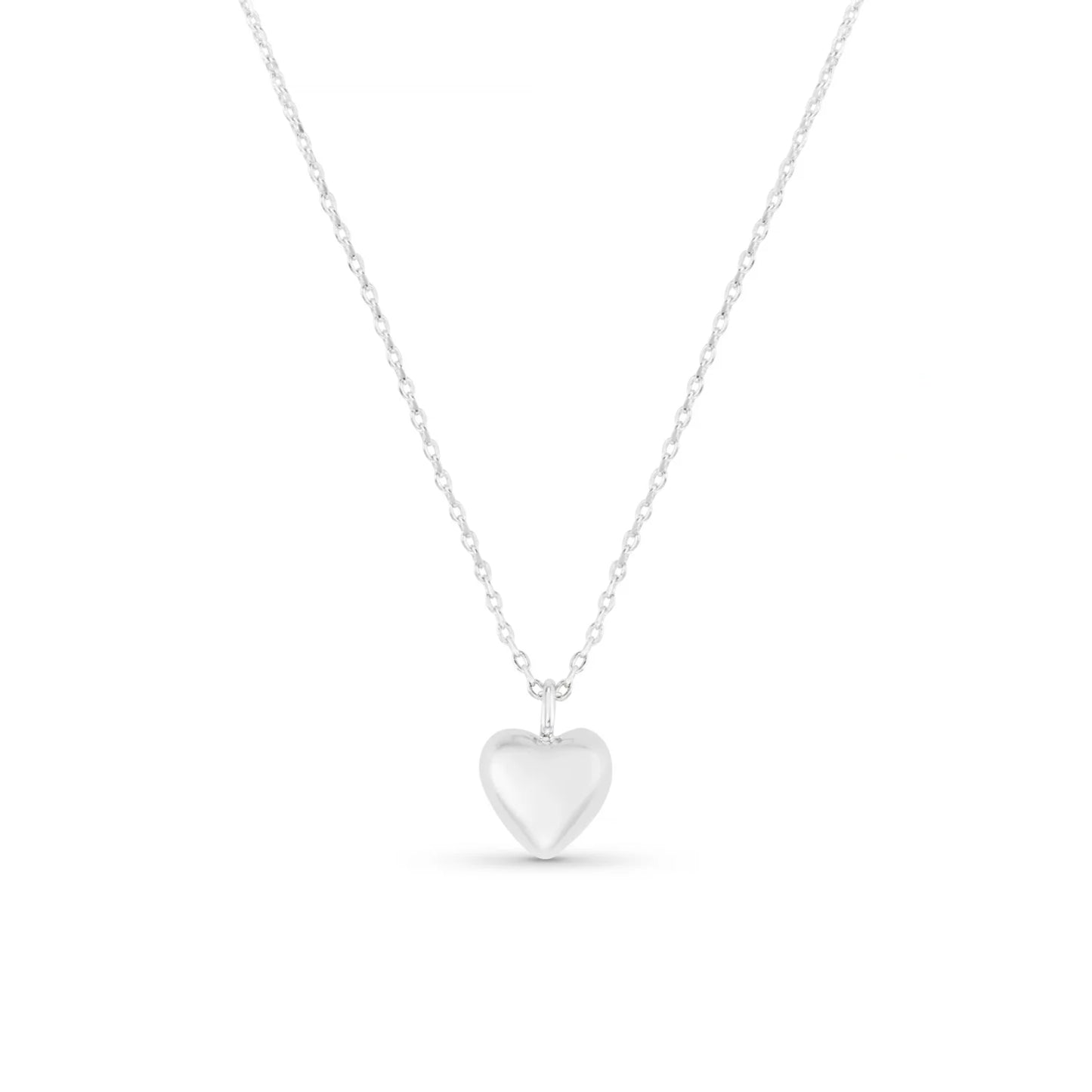 Domed Heart Charm Short Necklace