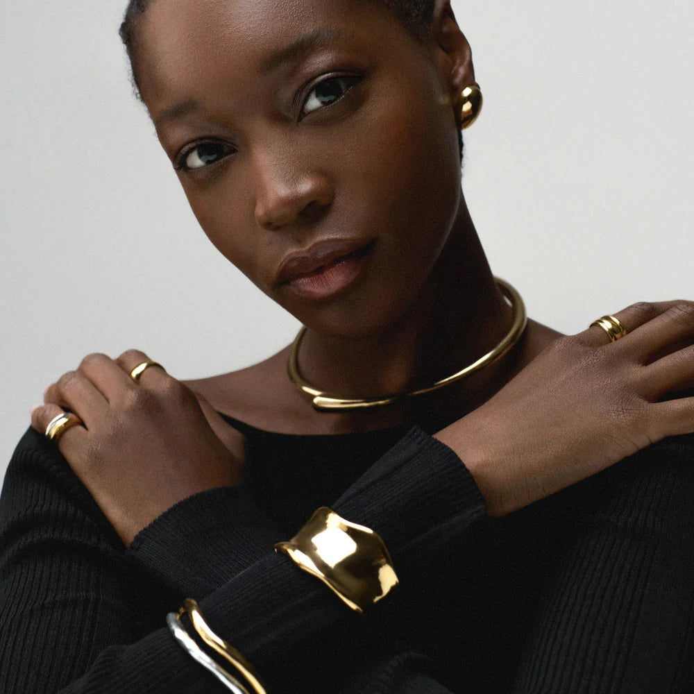 Statement Organic Molten Metal Cuff