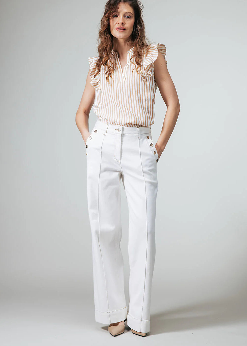 label Dot Reva Off white broek