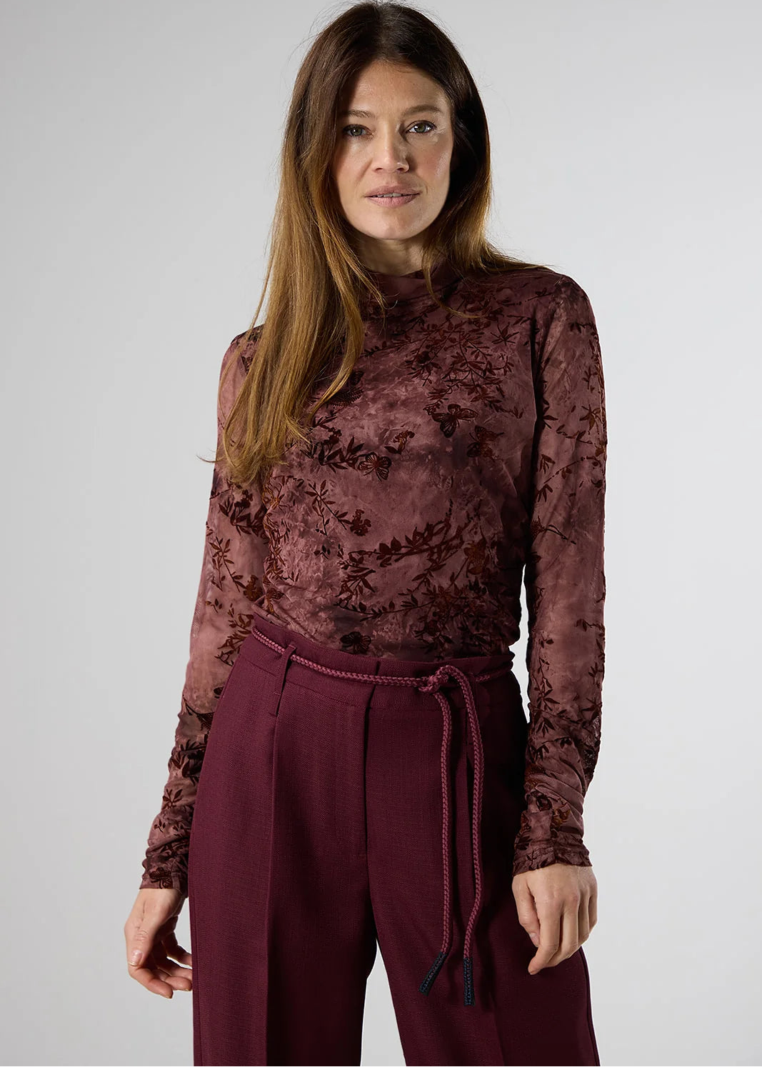 Label Dot top Moriah | Burgundy multi