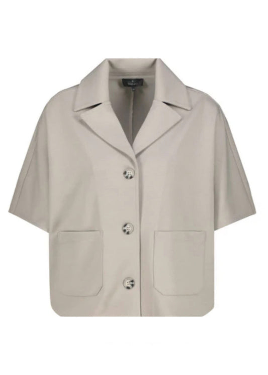 Monari Cape mit Knopfleiste, 1/2 Arm greige