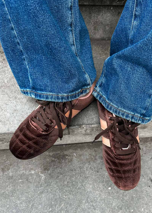 Turquoise 25021 gymp velour 2 strepen