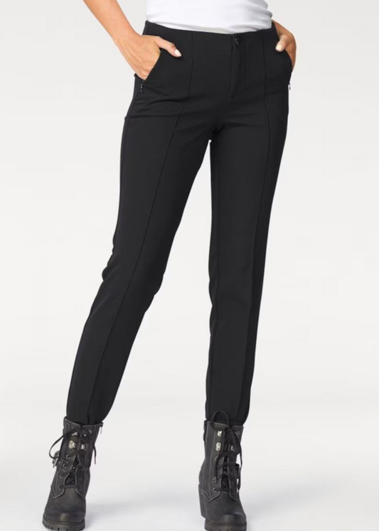 Mac Slimfit Broek 'Anna' in Zwart