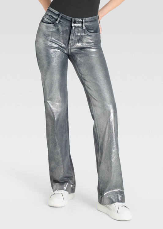 Mac Jeans Dream Wide Authentic Wijde shaping jeans met glam coating