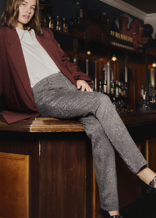 Mac Jeans Dream Figuurvormende hyperstretch jeans met luipaardpatroon